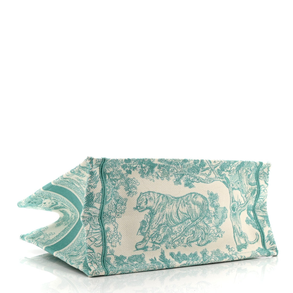 Canvas Embroidered Medium Dioriviera Toile De Jouy Book Tote Aquamarina £¨ Direct shipment via from wholesalehk.shop