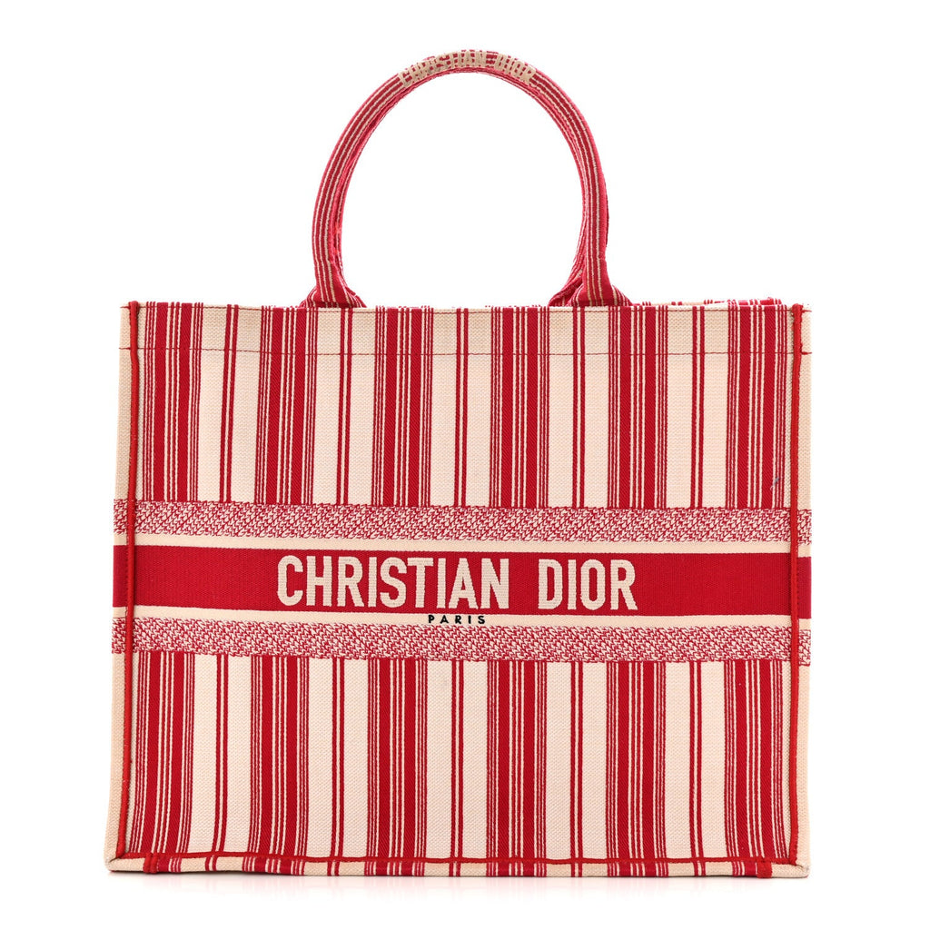 Canvas Embroidered Mykonos Large Striped Book Tote Red £¨ Direct shipment via from wholesalehk.shop