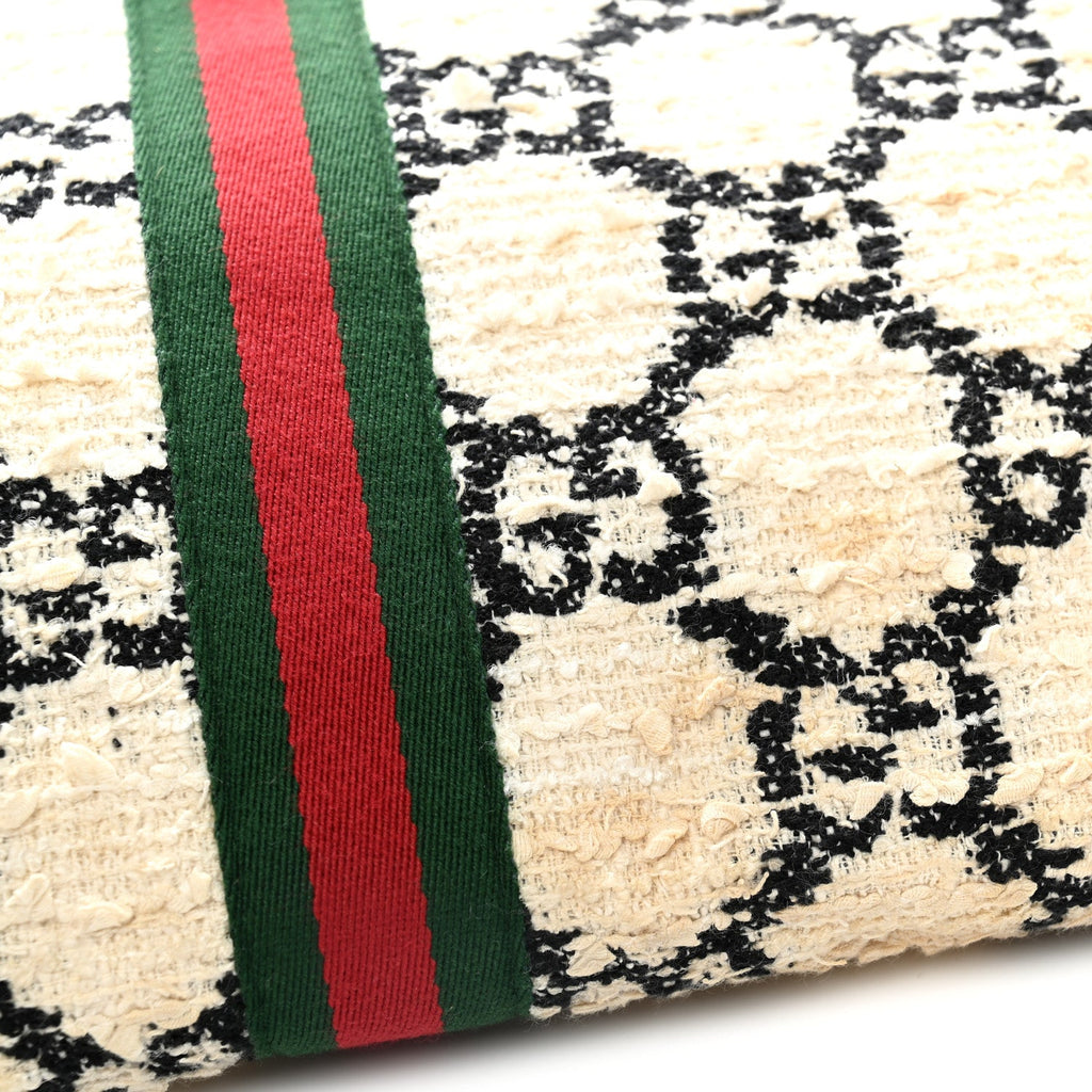 Tweed GG Monogram Large Rajah Chain Tote White Black Romantic Cherry wholesalehk.shop