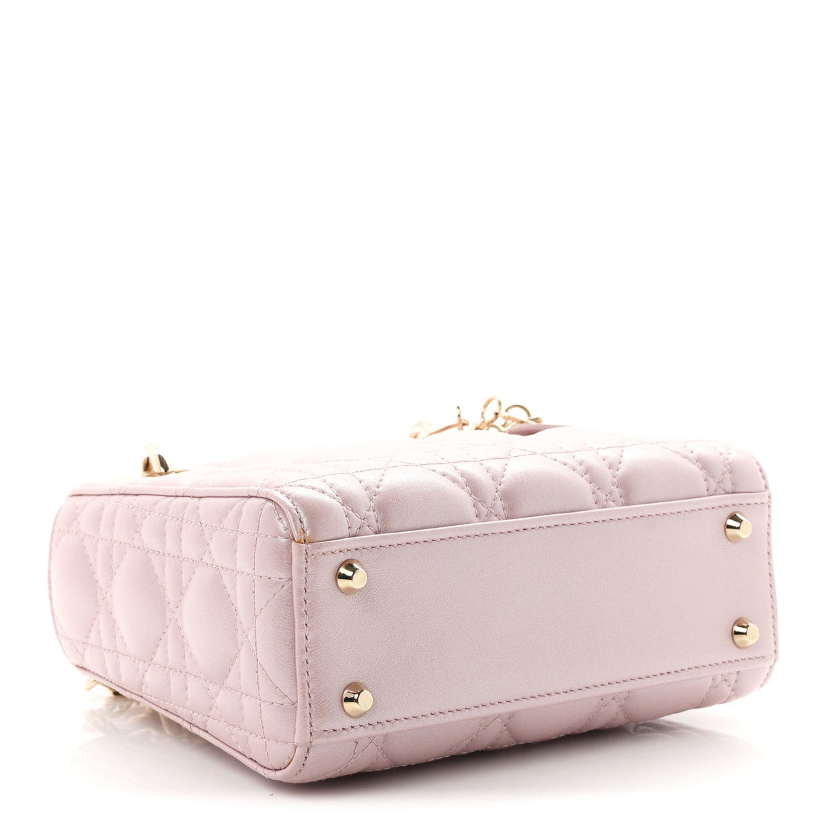 Metallic Lambskin Cannage Mini Lady Dior  Lotus wholesalehk.shop