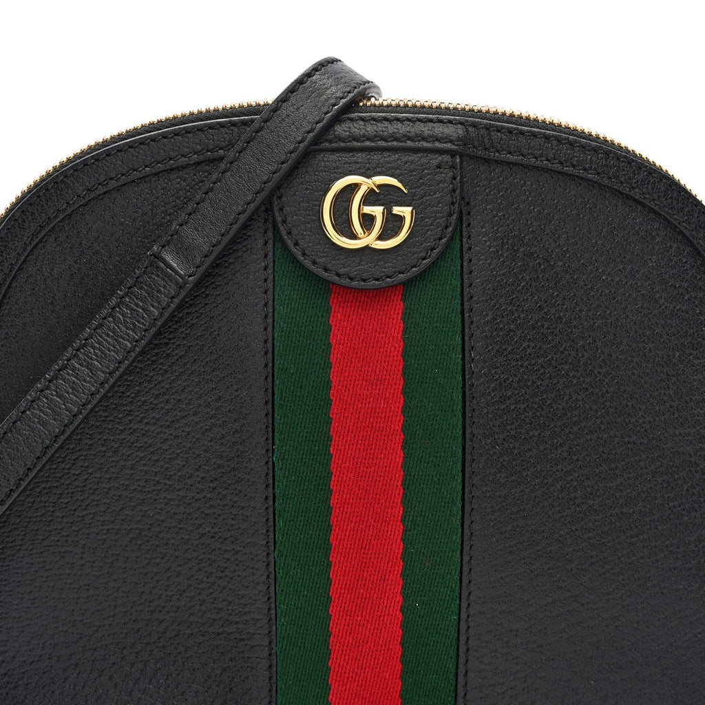 Calfskin GG Web Small Ophidia Dome Shoulder Bag Black wholesalehk.shop