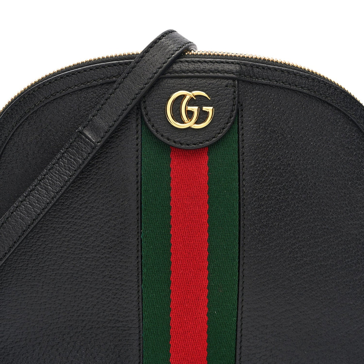 Calfskin GG Web Small Ophidia Dome Shoulder Bag Black wholesalehk.shop