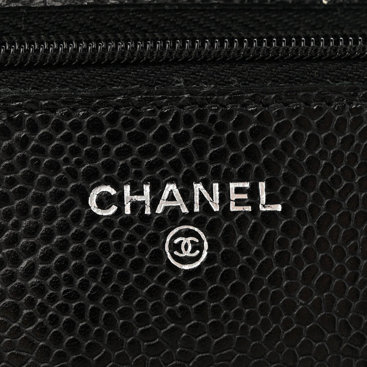 Caviar Quilted Wallet on Chain WOC Black wholesalehk.shop