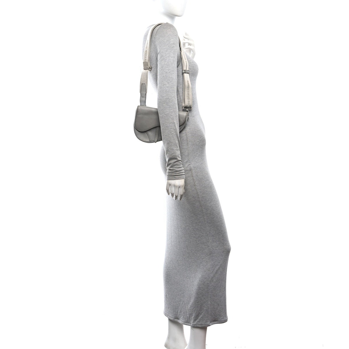 Grained Calfskin Mens Mini Saddle Bag Gray wholesalehk.shop