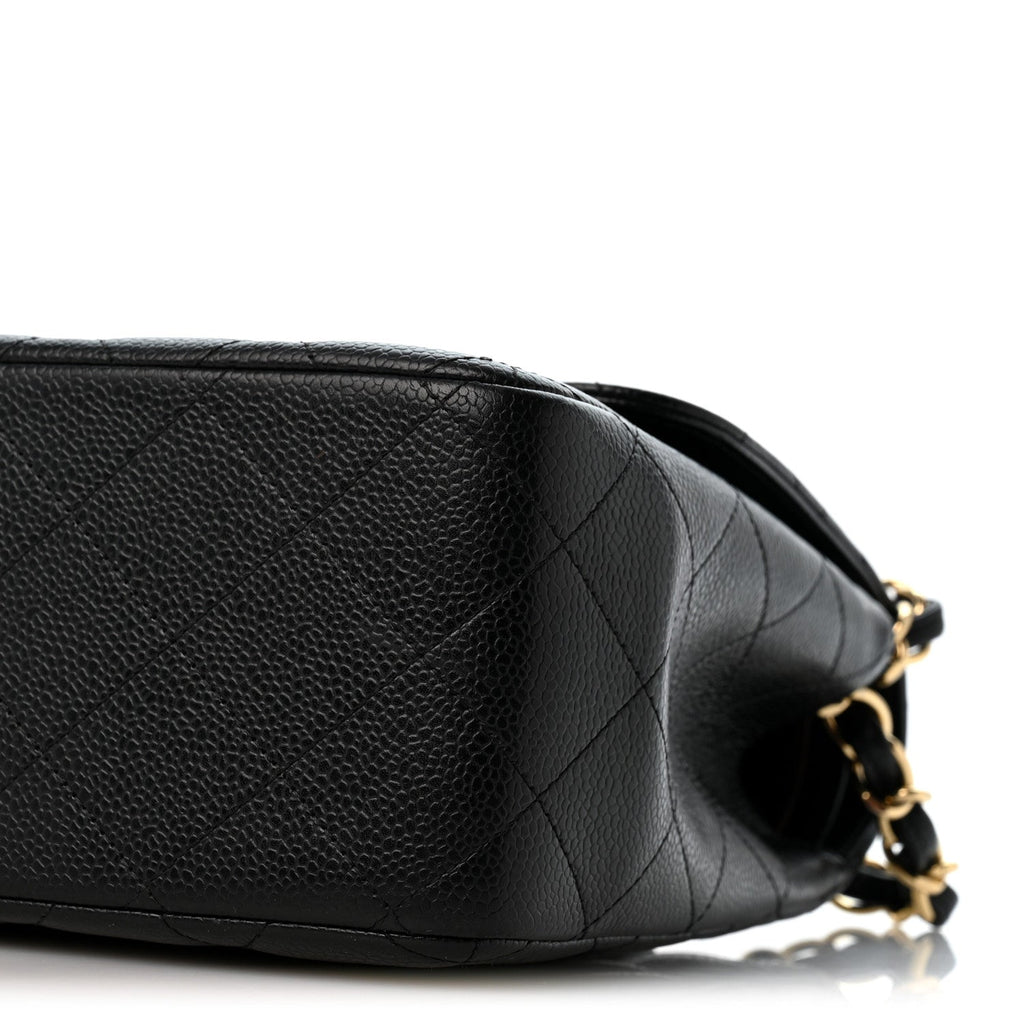 Caviar Quilted Jumbo Double Flap Black wholesalehk.shop