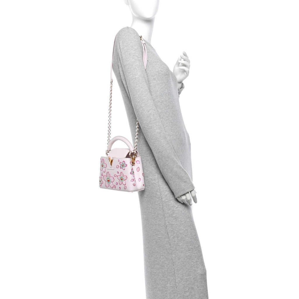 LV X TM Lambskin Beaded Embroidered Mini Cherry Blossom Capucines Pink £¨ Direct shipment via from wholesalehk.shop