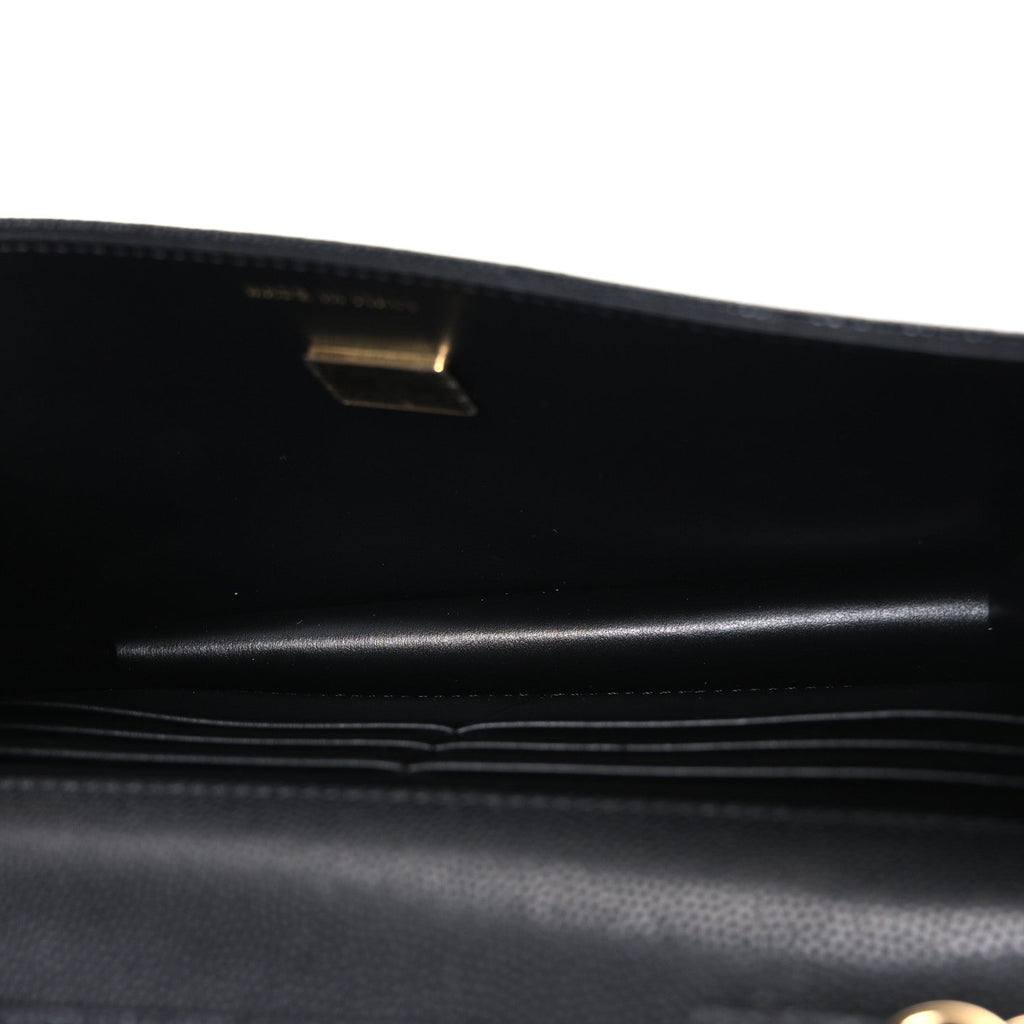 Shiny Caviar Lambskin Quilted CC Neo Filigree Wallet on Chain WOC Black wholesalehk.shop