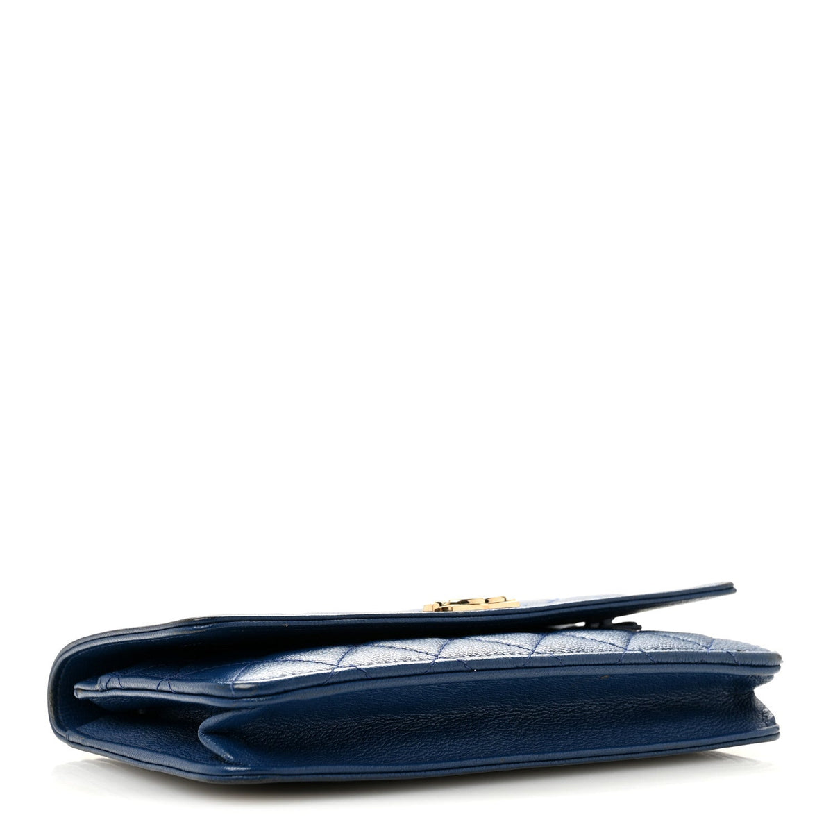 Caviar Quilted Boy Wallet On Chain WOC Dark Blue wholesalehk.shop