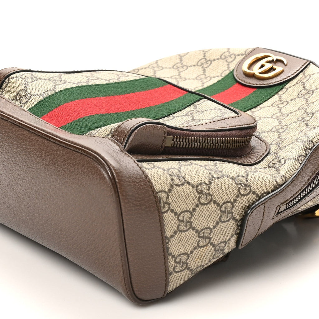 GG Supreme Monogram Calfskin Web Small Ophidia Day Backpack Beige Ebony New Acero wholesalehk.shop