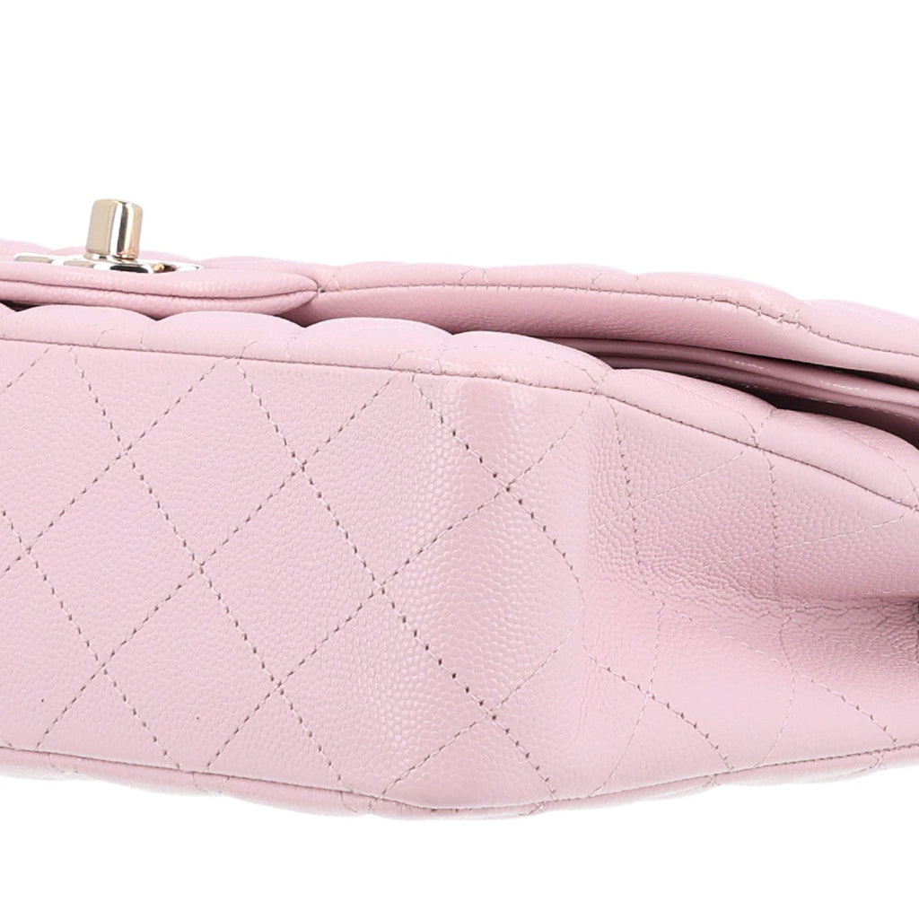 Caviar Quilted Medium Double Flap Light Pink wholesalehk.shop
