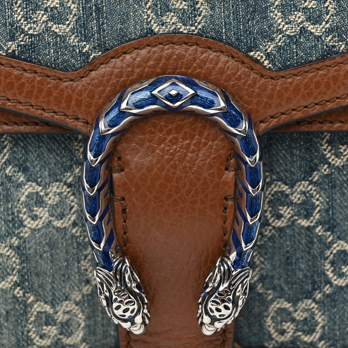 New Denim GG Monogram Dollar Calfskin Enamel Mini Dionysus Shoulder Bag Blue Tea Cuir Epilog Electric Blue wholesalehk.shop