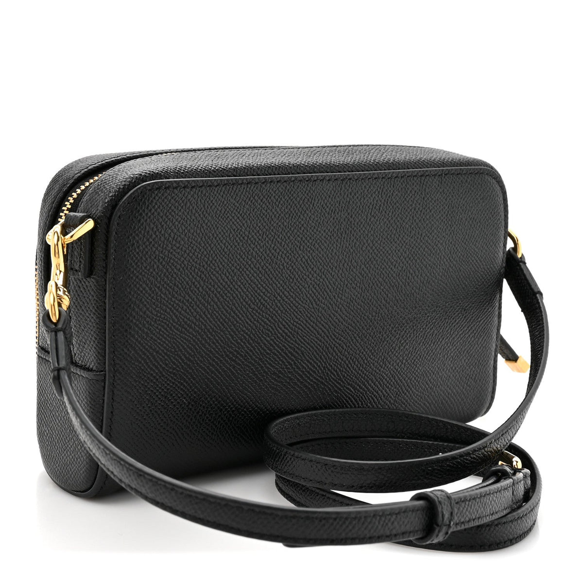 Grained Calfskin Caro Double Pouch Black wholesalehk.shop
