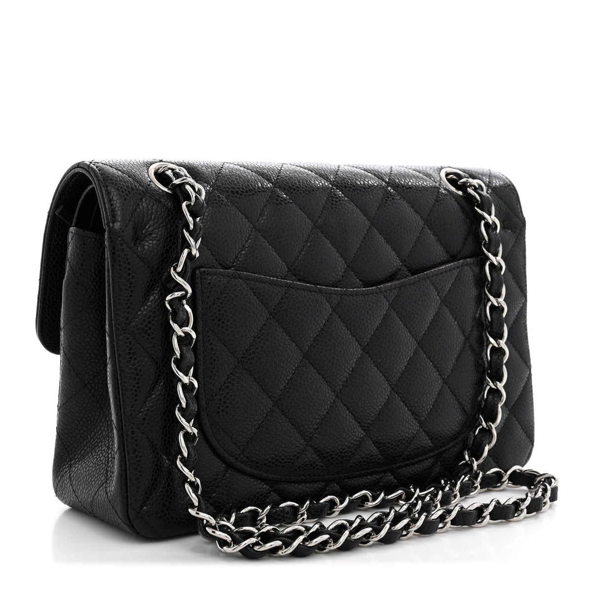 Caviar Quilted Small Double Flap Black wholesalehk.shop