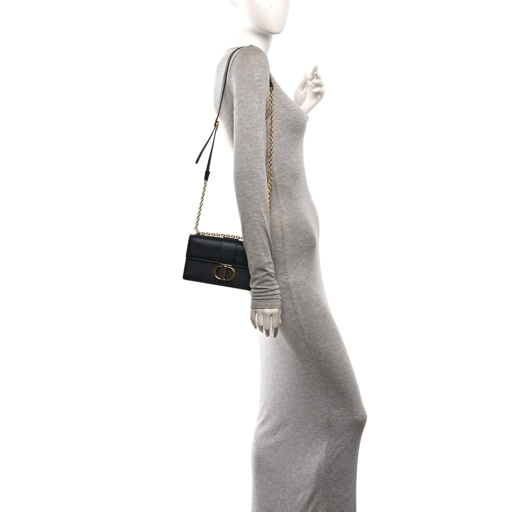 Calfskin 30 Montaigne East West Chain Flap Bag Black wholesalehk.shop