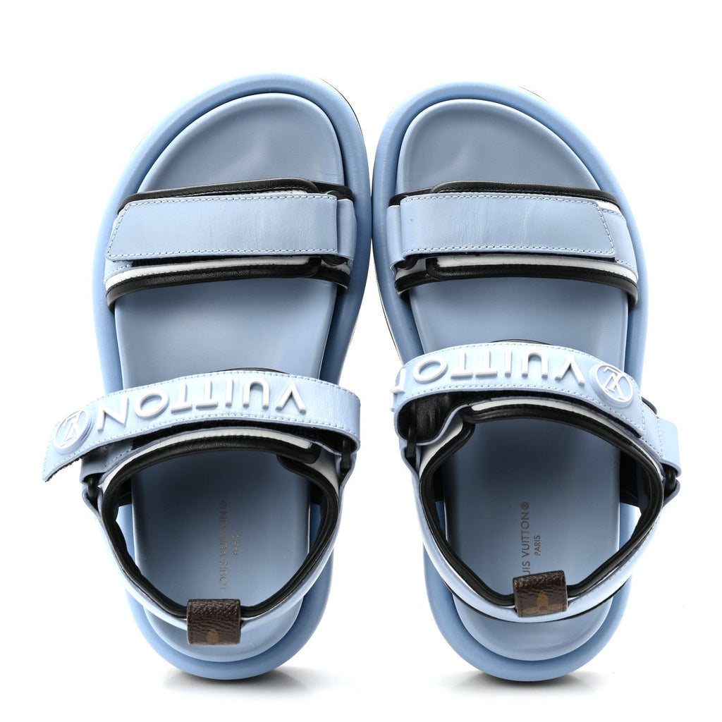 Calfskin Pool Pillow Flat Comfort Sandals 36 Blue £¨ Direct shipment via from wholesalehk.shop