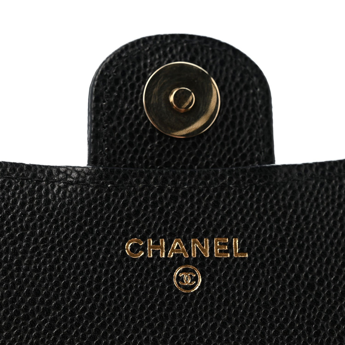 Caviar Quilted Compact Wallet On Chain WOC Black wholesalehk.shop