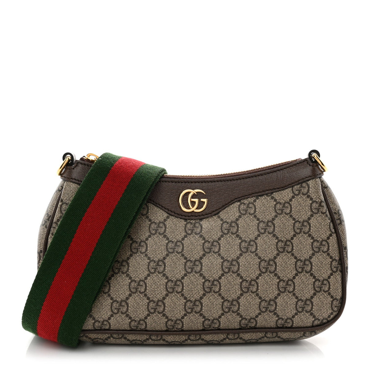 GG Supreme Monogram Textured Dollar Calfskin Web Small Ophidia GG Handbag Beige Ebony New Acero wholesalehk.shop