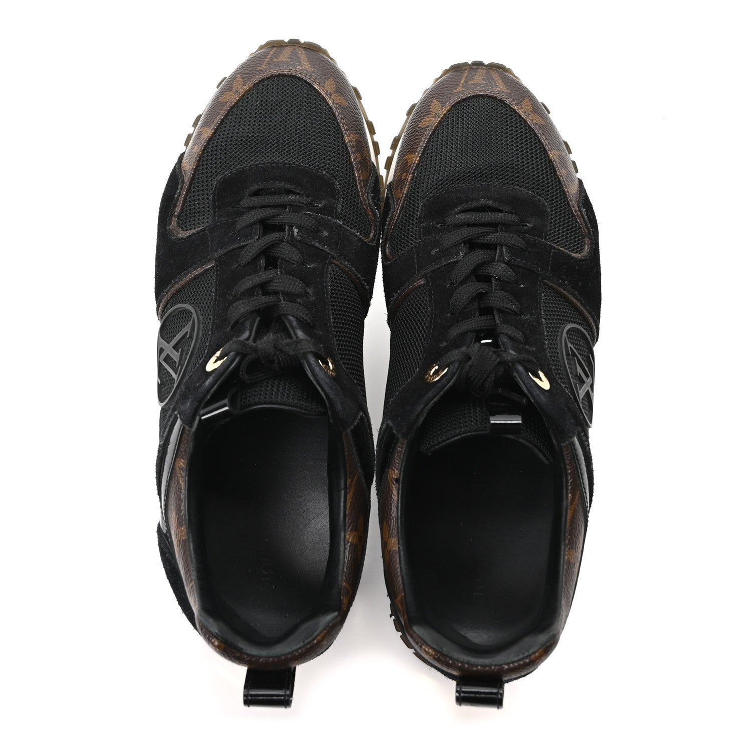 Suede Monogram Run Away Sneakers 36.5 Black £¨ Direct shipment via from wholesalehk.shop