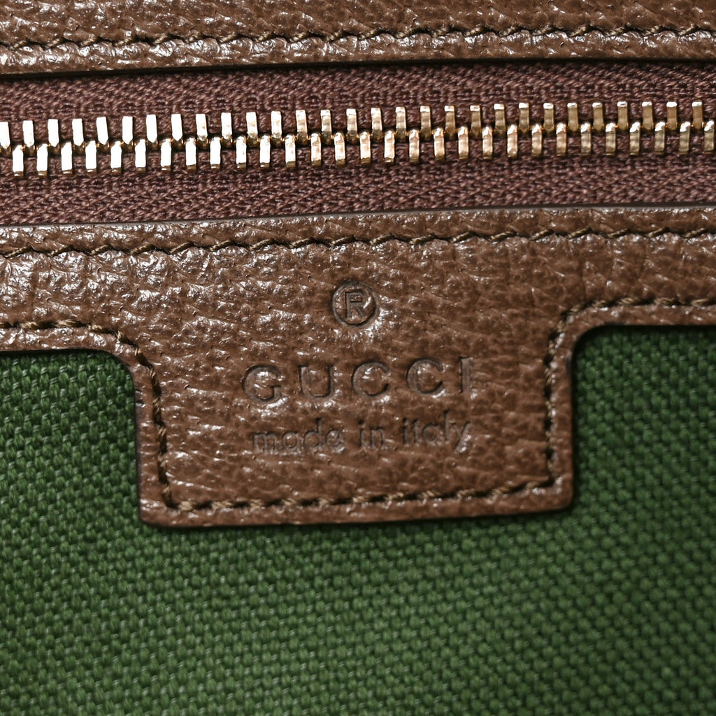 GG Supreme Monogram Web Medium Ophidia Top Handle Bag Beige Dark Brown wholesalehk.shop