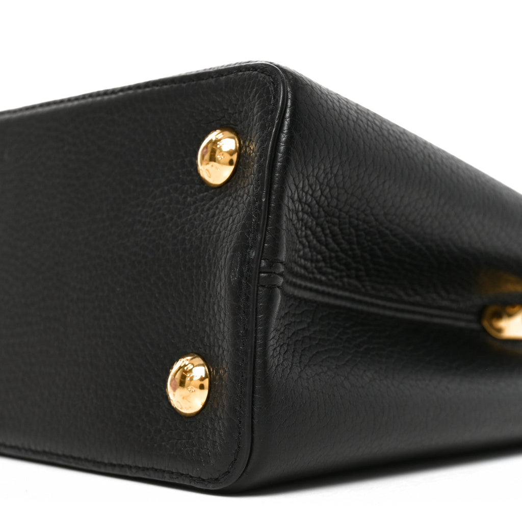 Taurillon Studded Capucines PM Black £¨ Direct shipment via from wholesalehk.shop