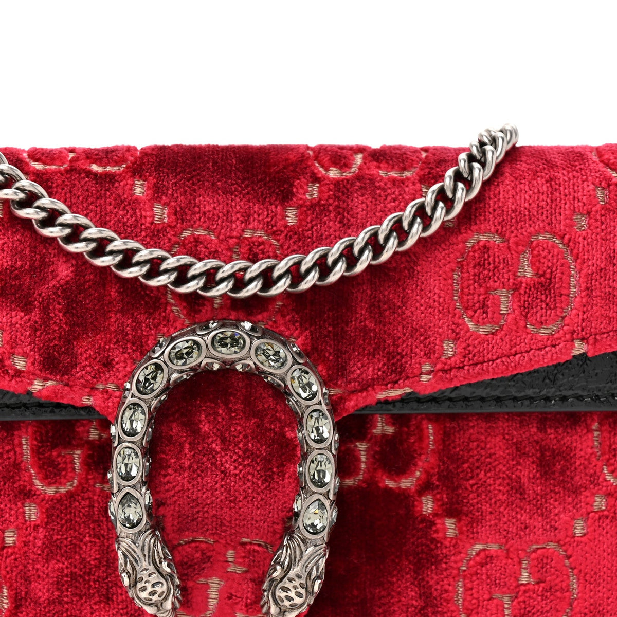 Velvet GG Monogram Super Mini Dionysus Shoulder Bag Red Cipria Black wholesalehk.shop