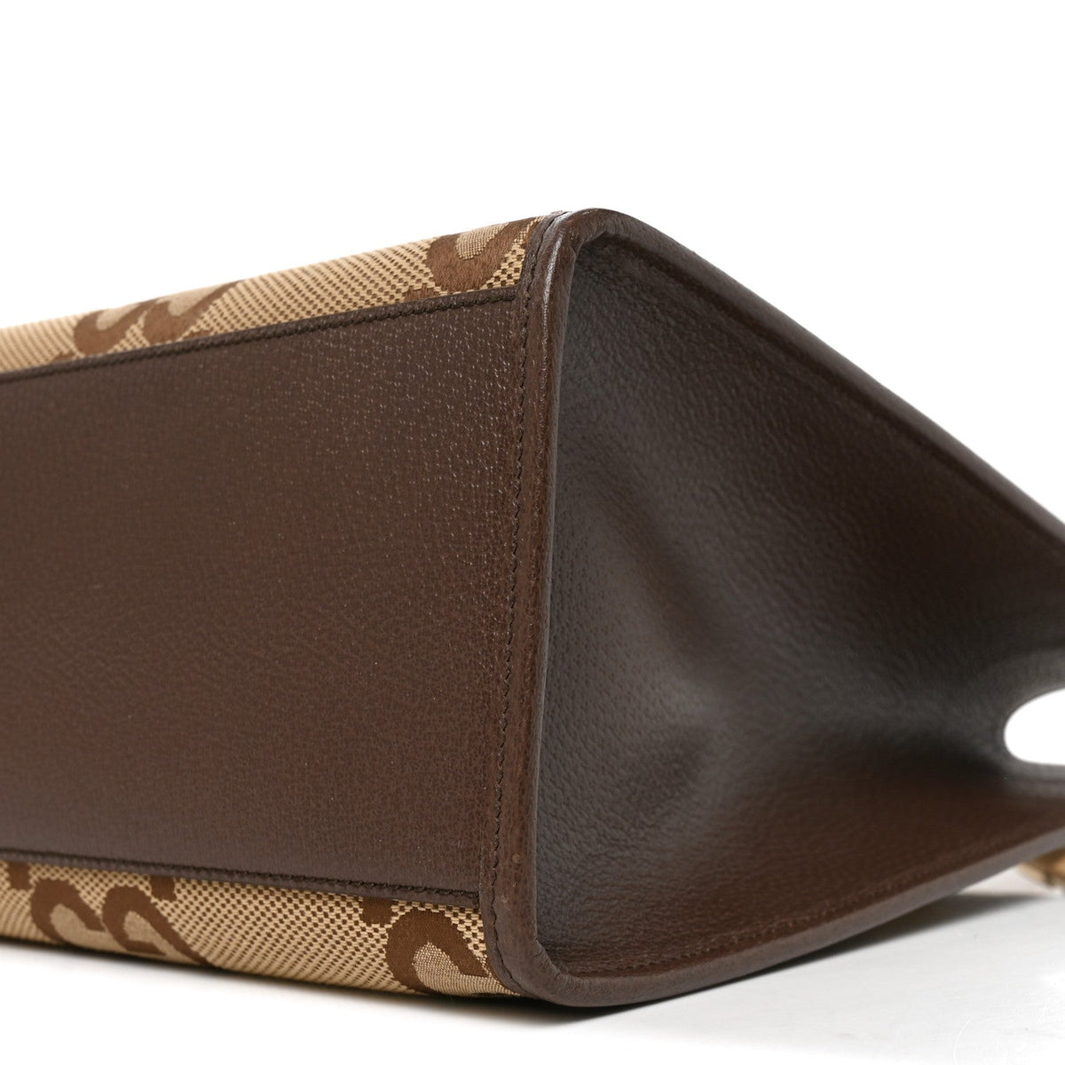 Monogram Jumbo GG Textured Dollar Calfskin Web Tote Bag Camel Ebony New Acero wholesalehk.shop