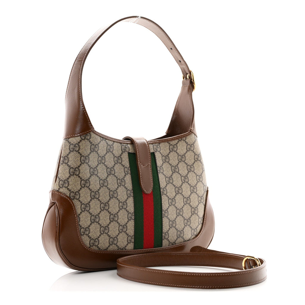 GG Supreme Monogram Azalea Calfskin Web Small Jackie 1961 Hobo Beige Ebony Brown Sugar £¨ Direct shipment via from wholesalehk.shop