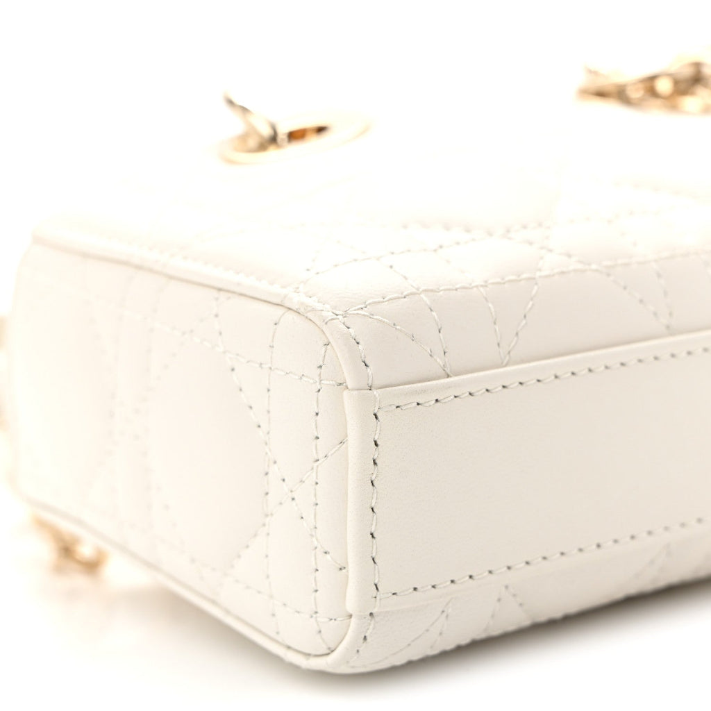 Lambskin Cannage Micro Lady D-Joy Latte wholesalehk.shop