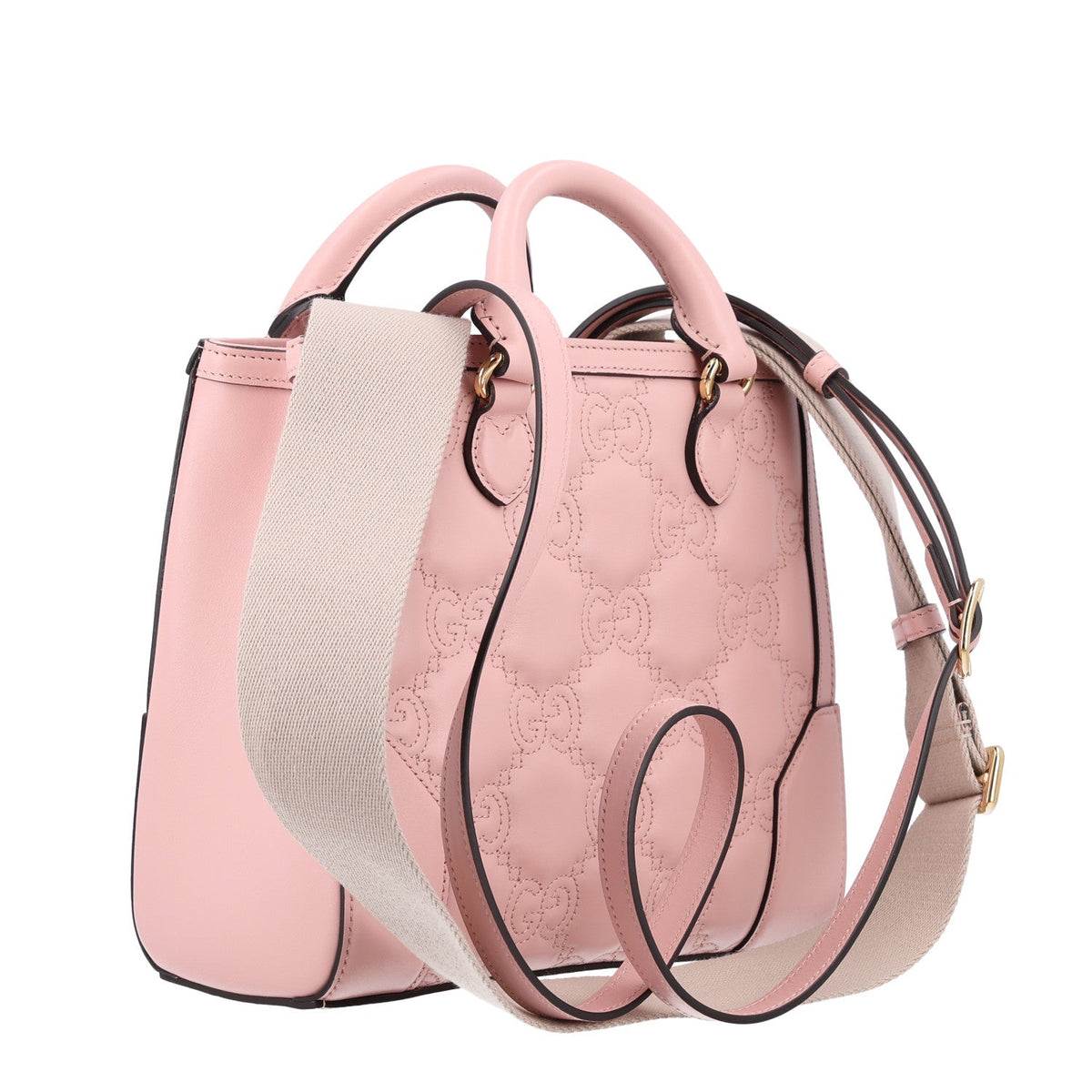 Calfskin GG Matelasse Mini Top Handle Bag Perfect Pink wholesalehk.shop