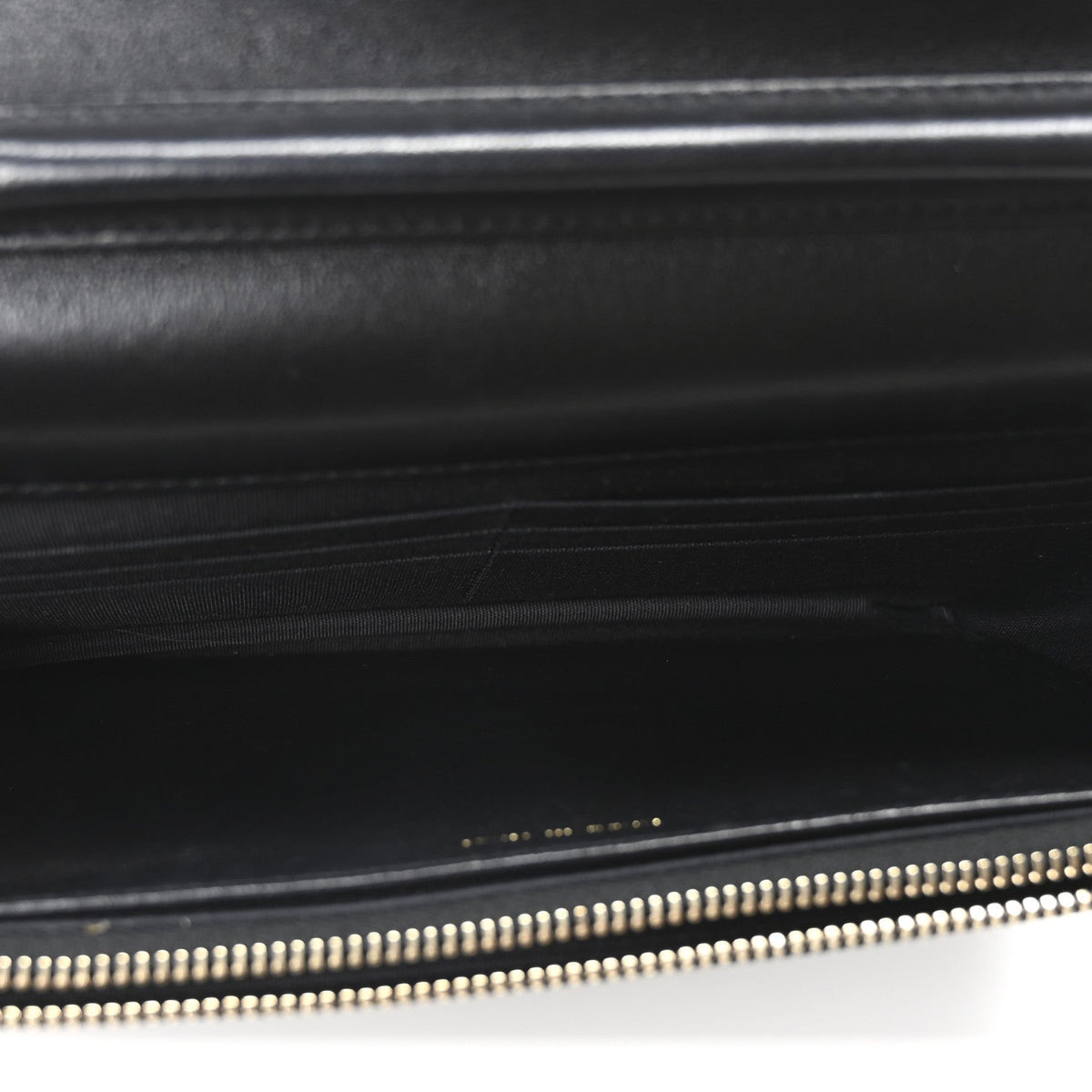 Lambskin Quilted Golden Class Wallet on Chain WOC Black wholesalehk.shop