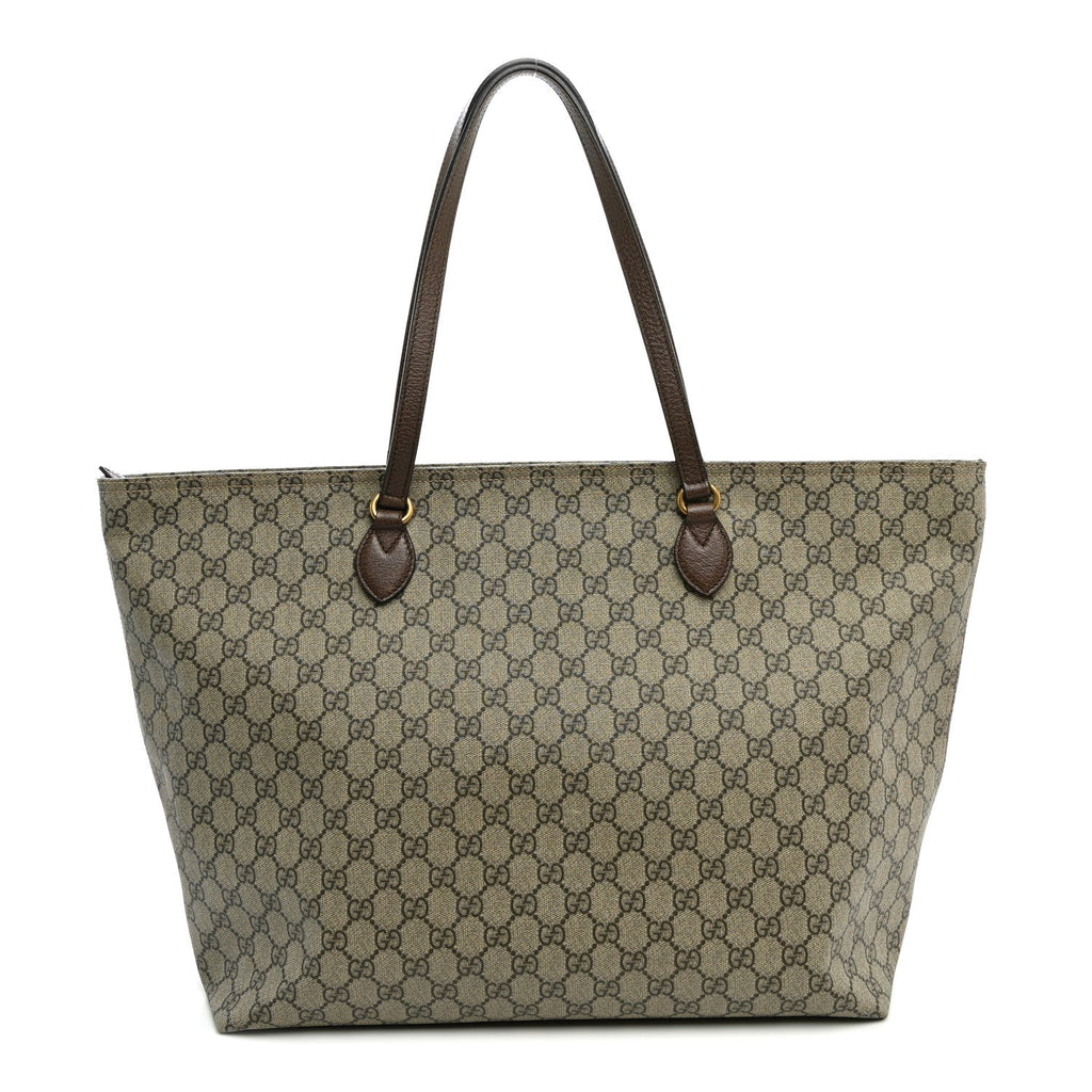 GG Supreme Monogram Medium Ophidia Shopping Tote Ebony wholesalehk.shop