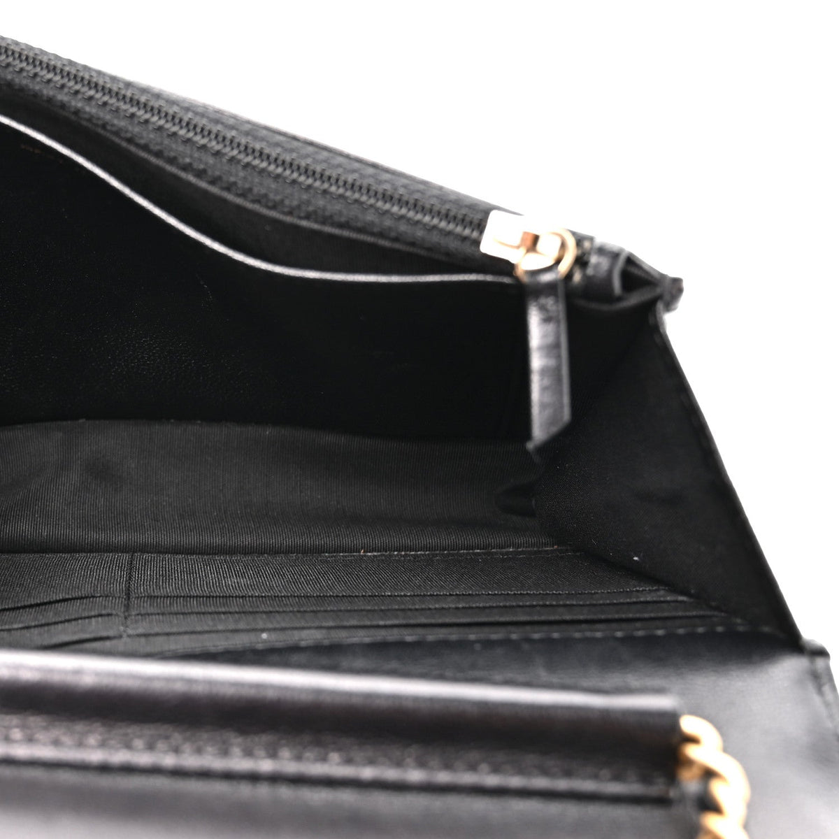 Lambskin Quilted Infinity Wallet On Chain WOC Black wholesalehk.shop