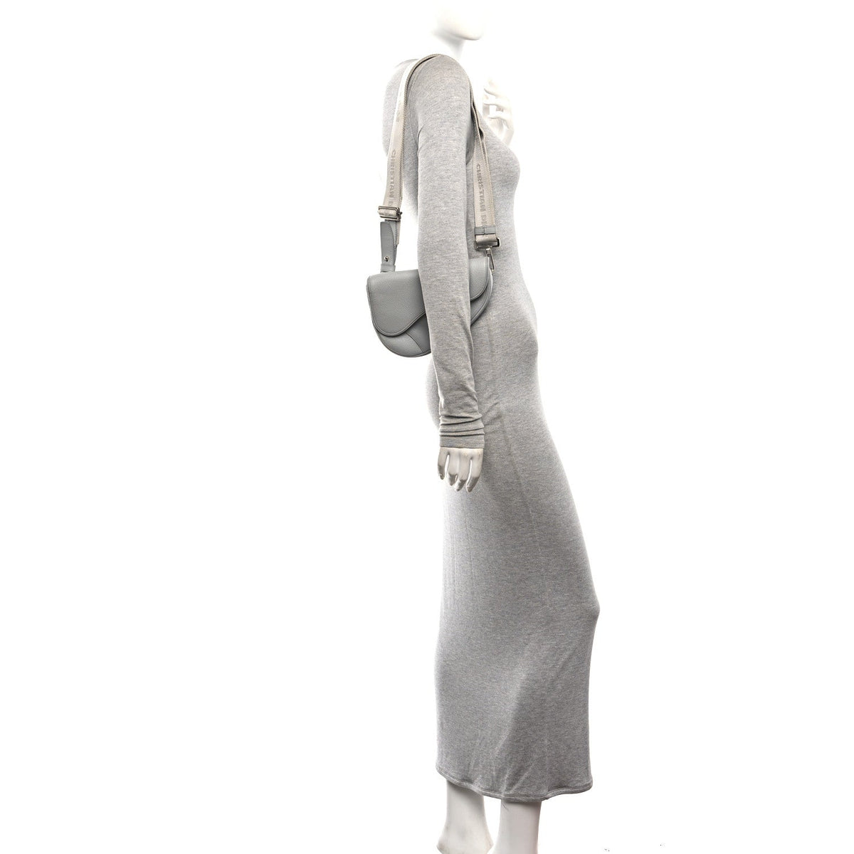 Grained Calfskin Mens Mini Saddle Bag Gray wholesalehk.shop
