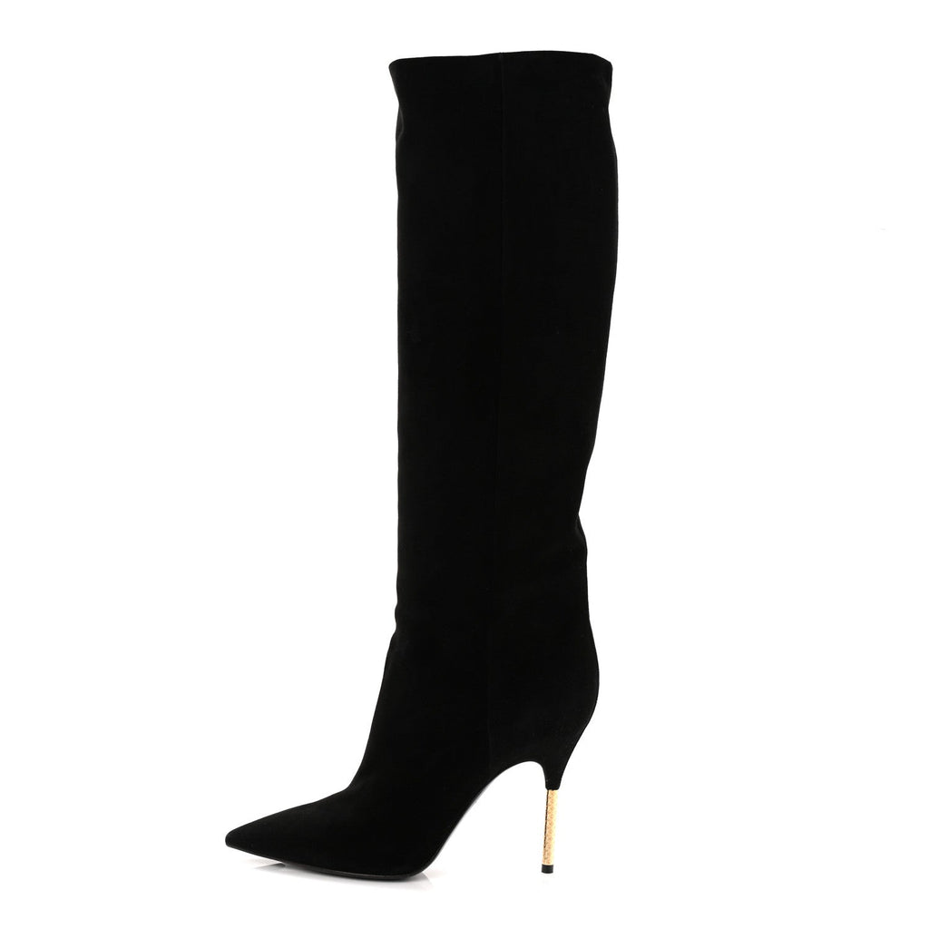 Suede High Boots 41 Black £¨ Direct shipment via from wholesalehk.shop