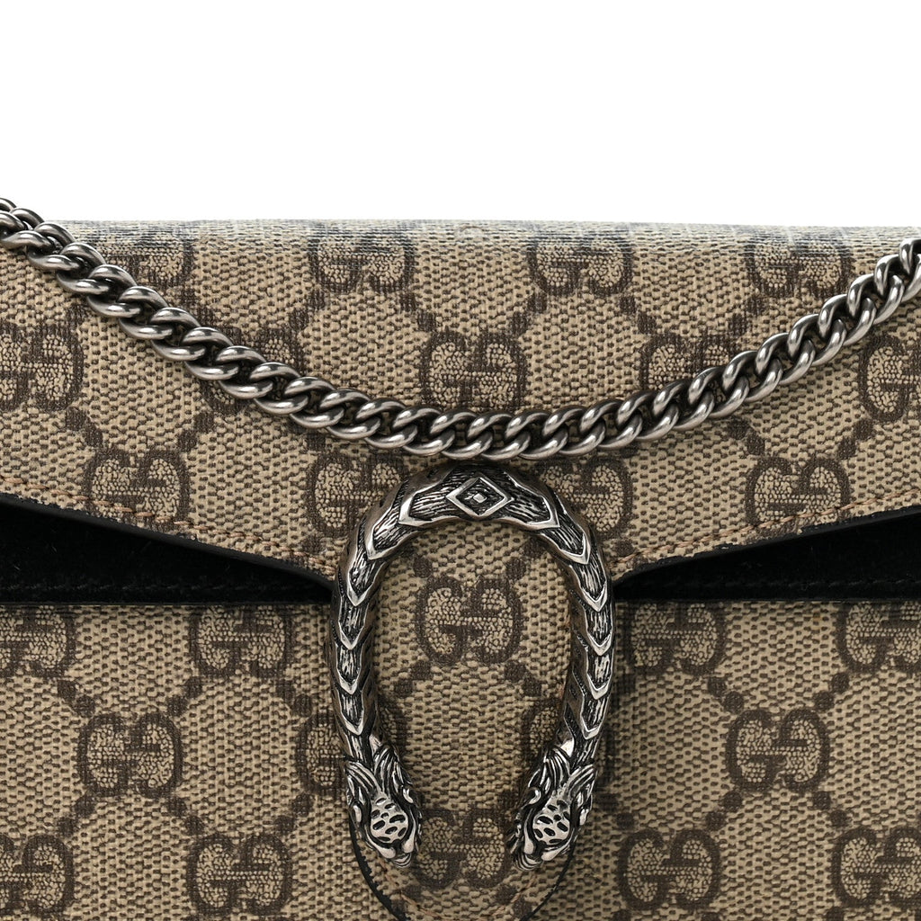 GG Supreme Monogram Super Mini Dionysus Shoulder Bag Black wholesalehk.shop