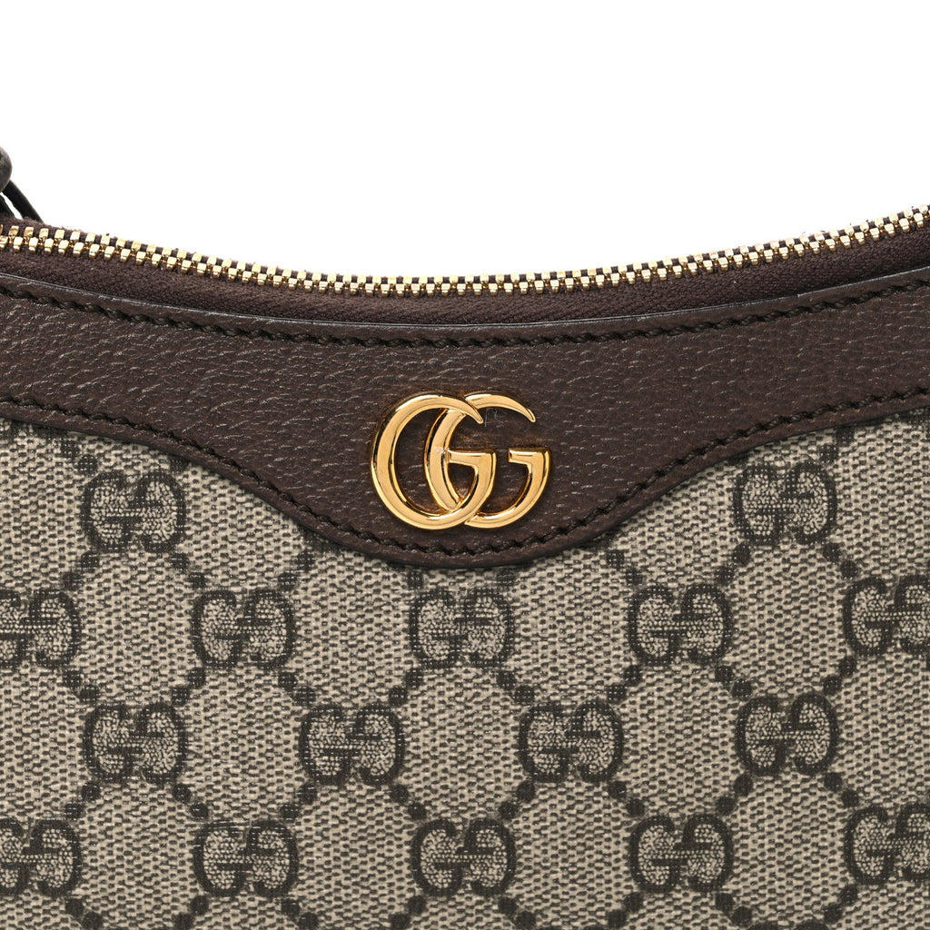 GG Supreme Monogram Textured Dollar Calfskin Small Ophidia Hobo Beige Ebony New Acero wholesalehk.shop