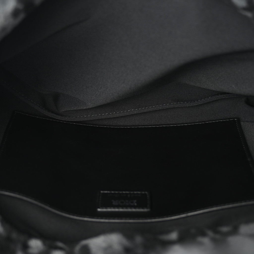 Oblique Mink Fur Saddle Soft Bag Dark Grey wholesalehk.shop