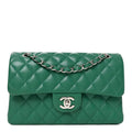 Caviar Quilted Small Double Flap Green wholesalehk.shop
