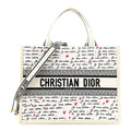 Calfskin Canvas Embroidered Medium Dioramour Je Vous Adore Book Tote With Strap White Black Red £¨ Direct shipment via from wholesalehk.shop