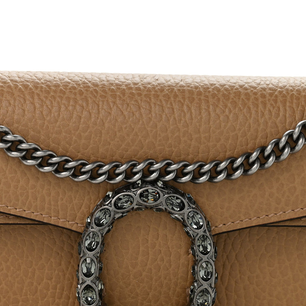 Dollar Calfskin Crystal Super Mini Dionysus Shoulder Bag Natural Tan Black Diamond wholesalehk.shop