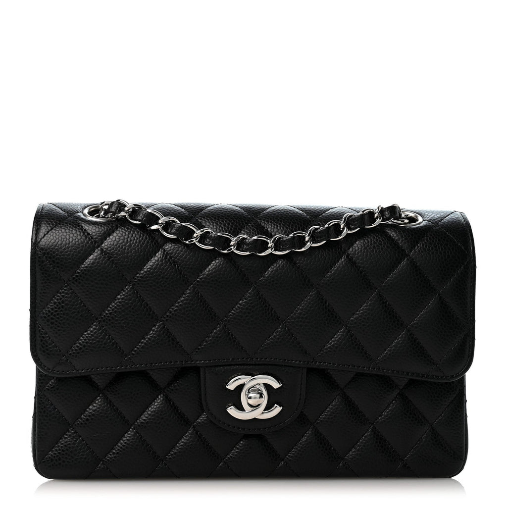 Caviar Quilted Small Double Flap Black wholesalehk.shop
