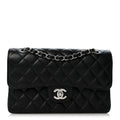 Caviar Quilted Small Double Flap Black wholesalehk.shop