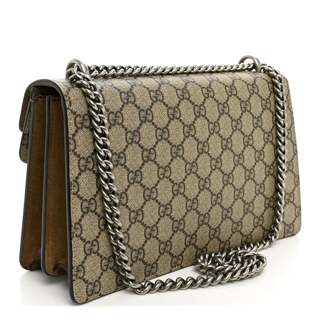 GG Supreme Monogram Suede Small Dionysus Shoulder Bag Beige Ebony Taupe wholesalehk.shop