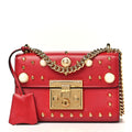 Calfskin Studded Small Padlock Shoulder Bag Hibiscus Red £¨ Direct shipment via from wholesalehk.shop