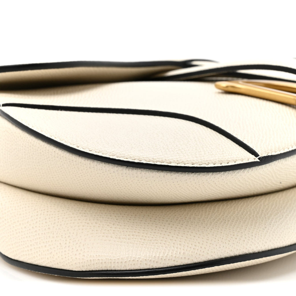 Grained Calfskin Saddle Bag With Strap Latte wholesalehk.shop