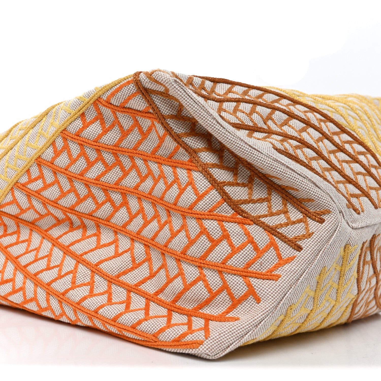 H Canvas Embroidered Poisson Natte Beach Bag Camel Jaune £¨ Direct shipment via from wholesalehk.shop