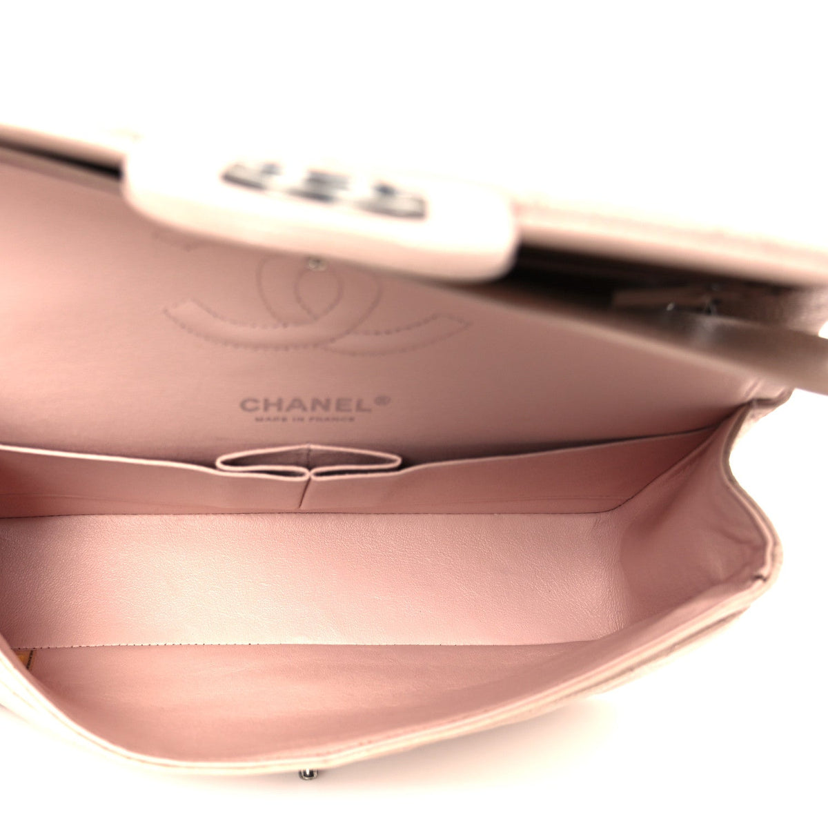 Caviar Quilted Medium Double Flap Light Pink wholesalehk.shop