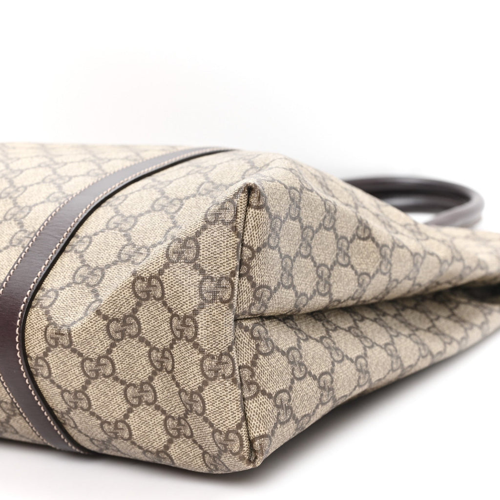 GG Plus Monogram Joy Vertical Tote Dark Brown wholesalehk.shop