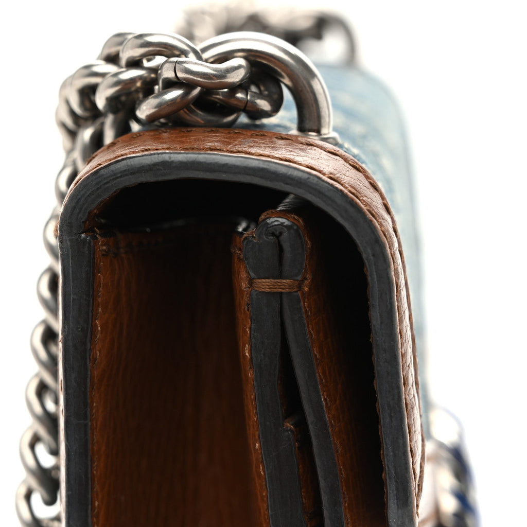 New Denim GG Monogram Dollar Calfskin Enamel Mini Dionysus Shoulder Bag Blue Tea Cuir Epilog Electric Blue wholesalehk.shop