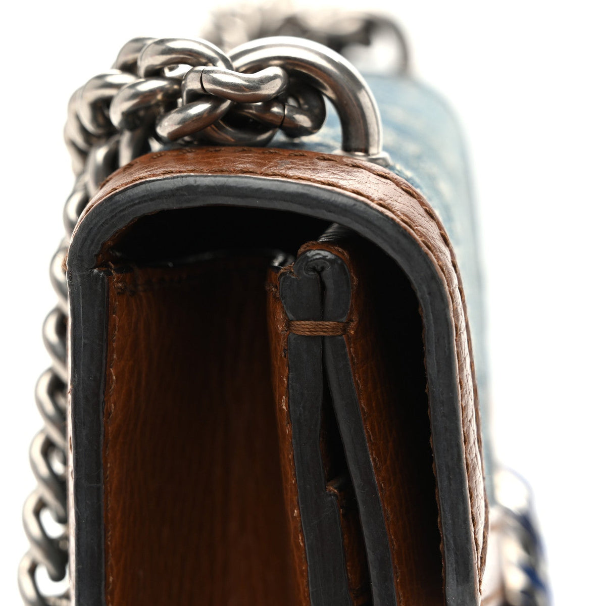 New Denim GG Monogram Dollar Calfskin Enamel Mini Dionysus Shoulder Bag Blue Tea Cuir Epilog Electric Blue wholesalehk.shop